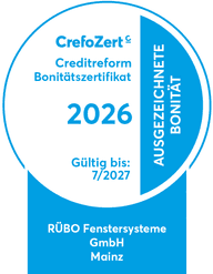 CrefoZert: Creditreform Bonitätszertifikat 2026 für RÜBO Fenstersysteme GmbH